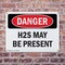 Signmission H2S May Be Present Danger Sign, Plastic, 10in W x 7in L, 2PK OS-2PACK-DS-P-710-L-1829 - alternate 8